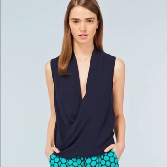 Aritzia Babaton Harper Silk Sleeveless  Wrap Blouse, Small - Picture 1 of 10